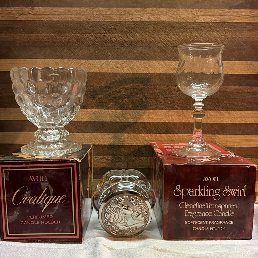 Vintage candleholders and a jar